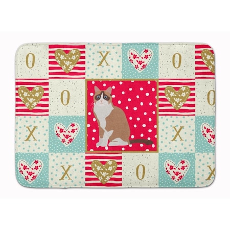 Carolines Treasures 19 x 27 in. Snowshoe No.2 Cat Love Machine Washable Memory Foam Mat CK5792RUG